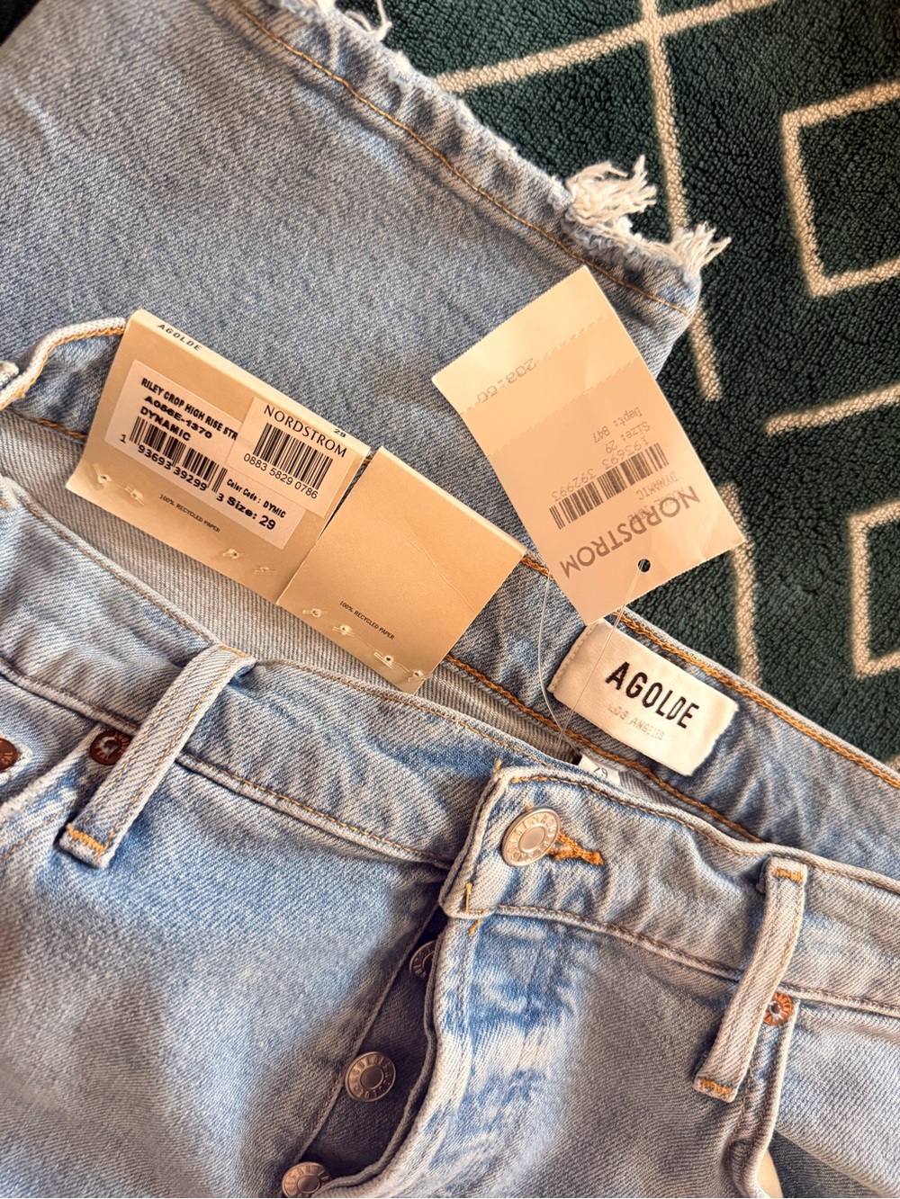 NWT Agolde Riley Crop High Rise Straight jeans - Picture 3 of 4